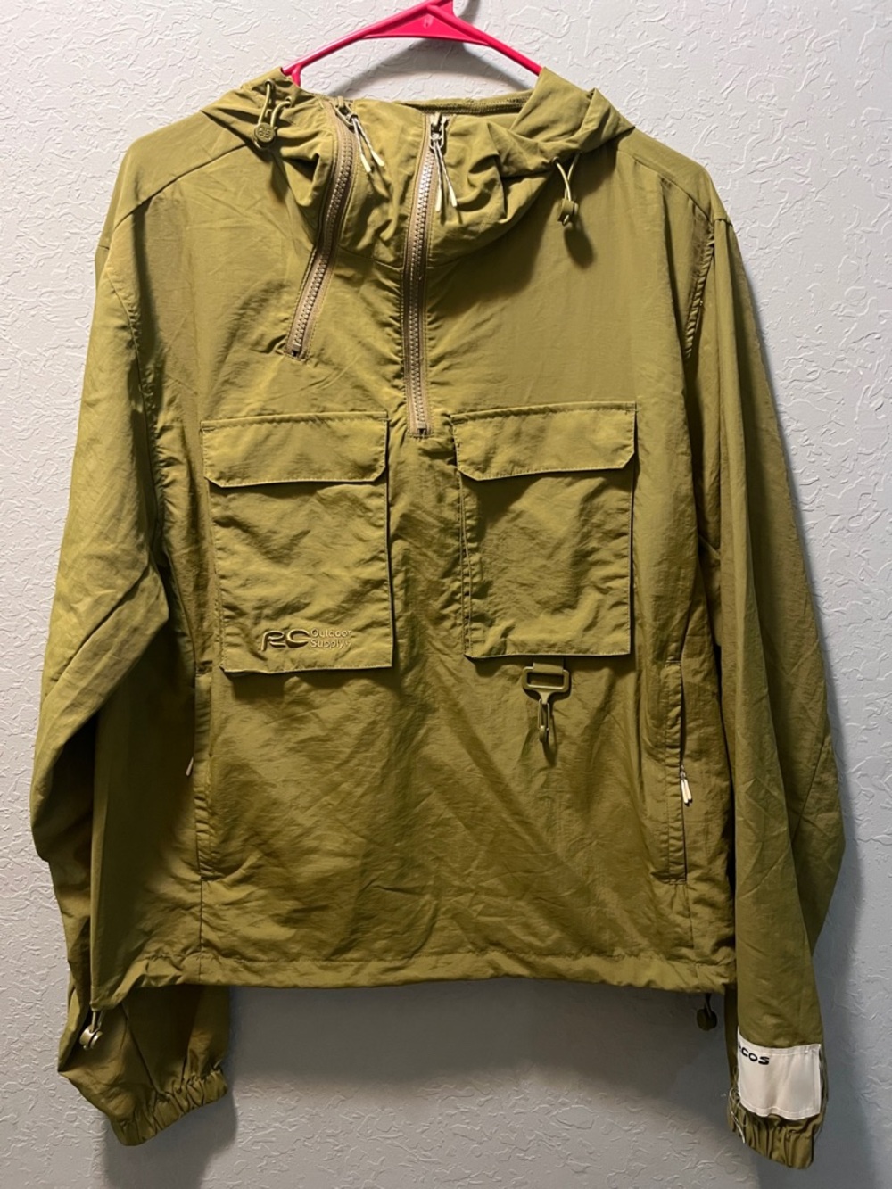 PacSun Olive Green Hooded Windbreaker Anorak